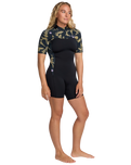 Swell Natural 2mm Back Zip Shorty Spring Wetsuit in Black Floral
