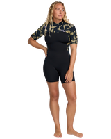 Swell Natural 2mm Back Zip Shorty Spring Wetsuit in Black Floral