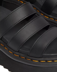 The Dr Martens Womens Blaire Quad Hydro Leather Platform Gladiator Sandals in Black Hydro