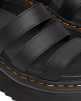 The Dr Martens Womens Blaire Quad Hydro Leather Platform Gladiator Sandals in Black Hydro