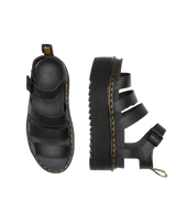 The Dr Martens Womens Blaire Quad Hydro Leather Platform Gladiator Sandals in Black Hydro