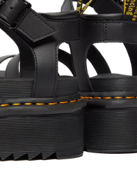 The Dr Martens Womens Blaire Quad Hydro Leather Platform Gladiator Sandals in Black Hydro