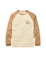 Laidback Raglan Long Sleeve T-Shirt in Birch & Toffee
