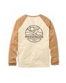 Laidback Raglan Long Sleeve T-Shirt in Birch & Toffee
