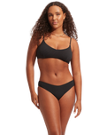 The Seafolly Womens Sea Dive Bralette Bikini Top in Black