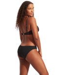 The Seafolly Womens Sea Dive Bralette Bikini Top in Black