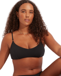 The Seafolly Womens Sea Dive Bralette Bikini Top in Black