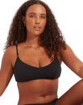The Seafolly Womens Sea Dive Bralette Bikini Top in Black