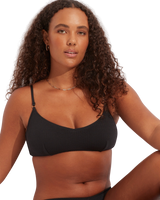 The Seafolly Womens Sea Dive Bralette Bikini Top in Black