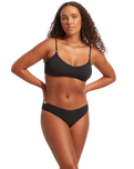 The Seafolly Womens Sea Dive Bralette Bikini Top in Black