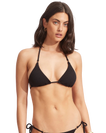 The Seafolly Womens Sea Dive Tri Bikini Top in Black