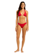 The Seafolly Womens Collective Multi Fit Longline Tri Bikini Top in Cosmo Red