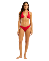 The Seafolly Womens Collective Multi Fit Longline Tri Bikini Top in Cosmo Red