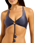The Seafolly Womens Belle Multi Fit Longline Tir Bra Bikini Top in Blue Indigo