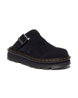 The Dr Martens Womens Zebzag Suede Casual Slingback Platform Mules in Black