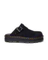 The Dr Martens Womens Zebzag Suede Casual Slingback Platform Mules in Black