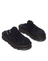 The Dr Martens Womens Zebzag Suede Casual Slingback Platform Mules in Black