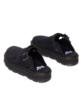 The Dr Martens Womens Zebzag Suede Casual Slingback Platform Mules in Black