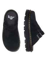 The Dr Martens Womens Zebzag Suede Casual Slingback Platform Mules in Black