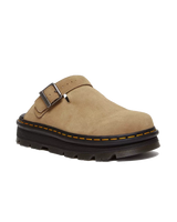 The Dr Martens Womens Zebzag Suede Casual Slingback Platform Mules in Savannah Tan