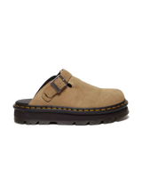 The Dr Martens Womens Zebzag Suede Casual Slingback Platform Mules in Savannah Tan