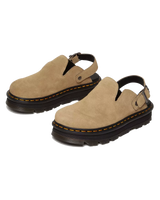 The Dr Martens Womens Zebzag Suede Casual Slingback Platform Mules in Savannah Tan