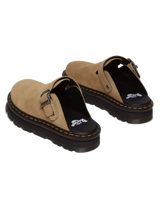 The Dr Martens Womens Zebzag Suede Casual Slingback Platform Mules in Savannah Tan