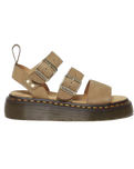 The Dr Martens Womens Gryphon Tumbled Nubuck Leather Platform Sandals in Savannah Tan