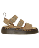 The Dr Martens Womens Gryphon Tumbled Nubuck Leather Platform Sandals in Savannah Tan