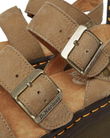 The Dr Martens Womens Gryphon Tumbled Nubuck Leather Platform Sandals in Savannah Tan