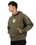Elevated Oversized Pullover Hoodie in Military Green