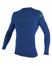 The O'Neill Boys Basic Skins Long Sleeved Rash Vest in Pacific