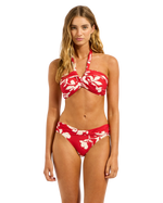The Seafolly Womens Mayflower Halter Bandeau Bikini Top in Cosmo Red