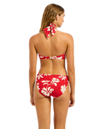 The Seafolly Womens Mayflower Halter Bandeau Bikini Top in Cosmo Red