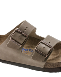 The Birkenstock Mens Arizona Oiled Leather Sandals in Tobacco Brown