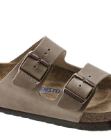 The Birkenstock Mens Arizona Oiled Leather Sandals in Tobacco Brown