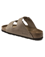 The Birkenstock Mens Arizona Oiled Leather Sandals in Tobacco Brown