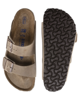 The Birkenstock Mens Arizona Oiled Leather Sandals in Tobacco Brown