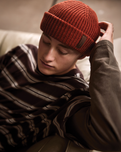 The Barts Mens Alexon Beanie in Brick