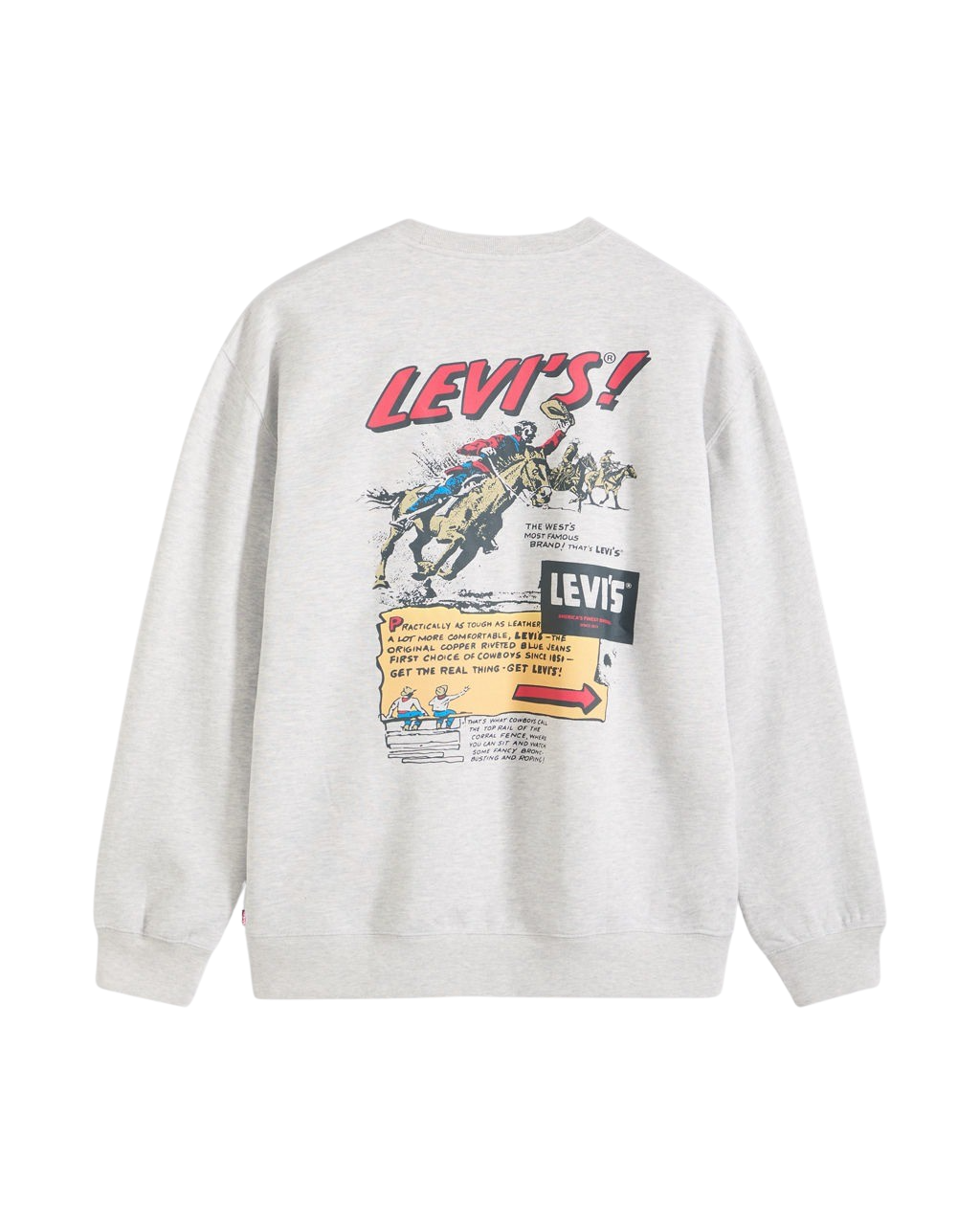 The Levi's® Mens Relaxed Graphic Sweatshirt in Levi's® Chaps 2 Light Heather Grey
