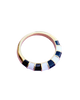 Striped Enamel Gold Ring in Black & White