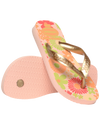 The Havaianas Girls Girls Flores Flip Flops in Ballet Rose