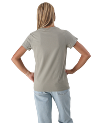 The Born by the Sea Womens Mandala Heart T-Shirt in Eucalyptus