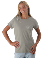 The Born by the Sea Womens Shells T-Shirt in Eucalyptus