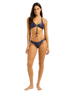 The Seafolly Womens Belle Hipster Bikini Bottoms in Blue Indigo