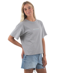 The Born by the Sea Womens Drifter T-Shirt in Storm Grey