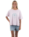 The Born by the Sea Womens Cornwall Palm T-Shirt in Orchid