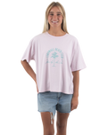 The Born by the Sea Womens Cornwall Palm T-Shirt in Orchid