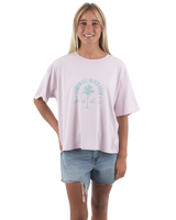 The Born by the Sea Womens Cornwall Palm T-Shirt in Orchid
