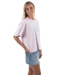 The Born by the Sea Womens Cornwall Palm T-Shirt in Orchid